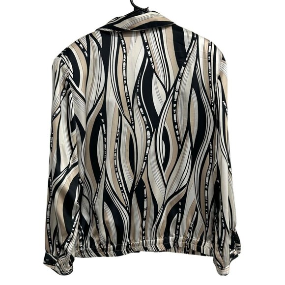 Drapers & Damons Womens Abstract Print Blouse Jacket Long Sleeve Zip Front Sz 20 - Picture 2 of 7